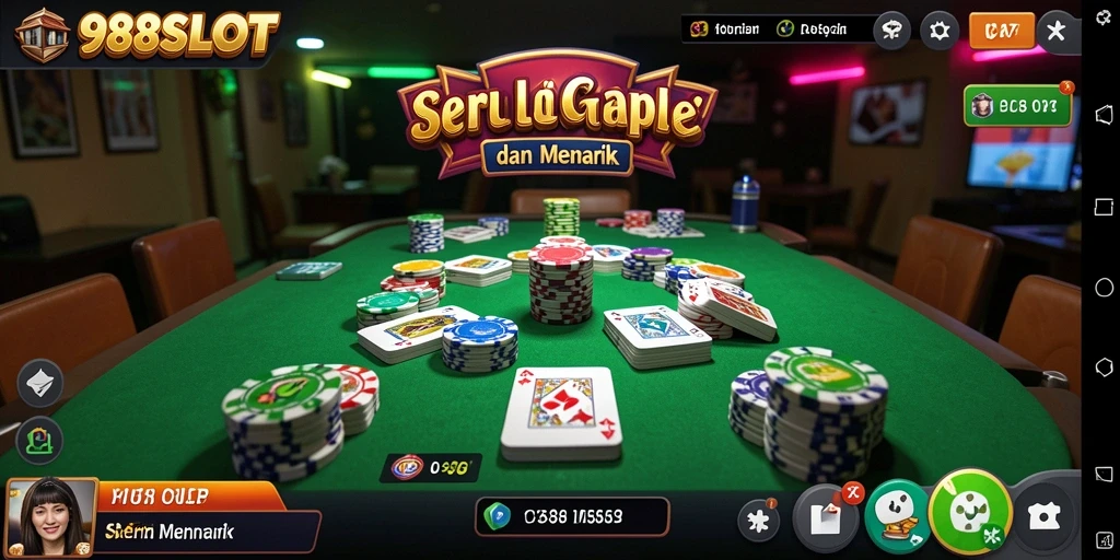 Screenshot menunjukkan gameplay seru Gaple di 988SLOT.