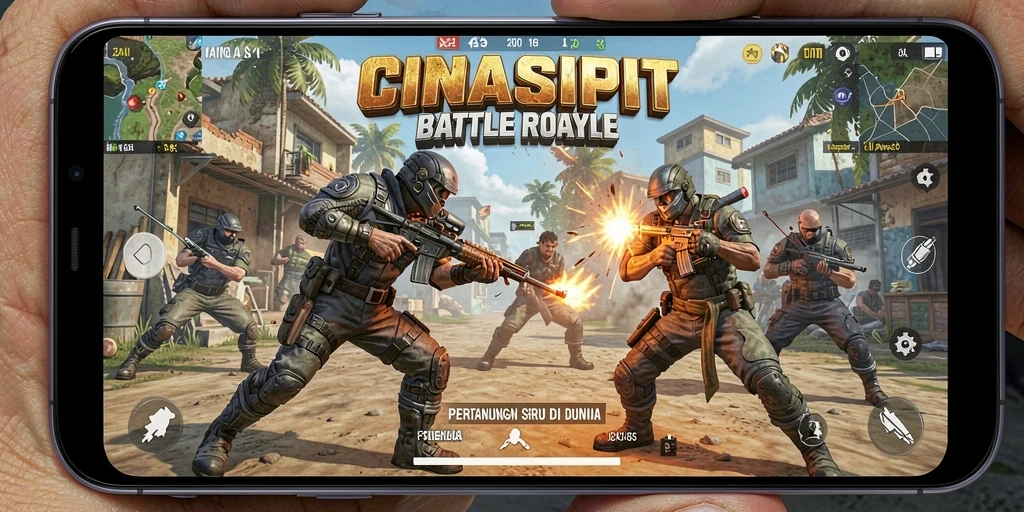 Gameplay seru CINASIPIT dalam pertempuran Battle Royale.