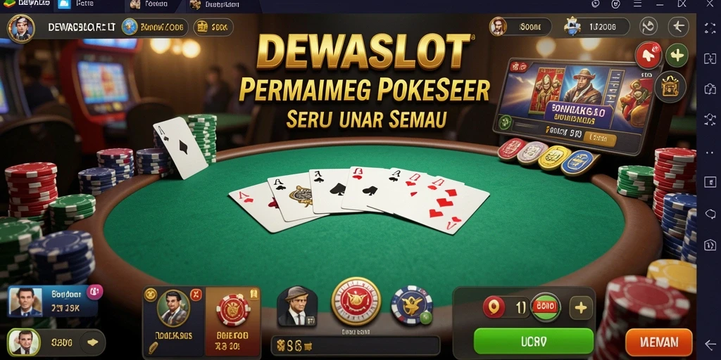 Tampilan menarik dari gameplay Poker yang mendebarkan.