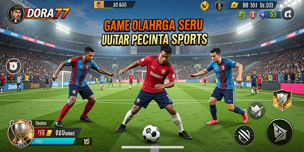 Tampilan gameplay DORA77 yang menegangkan dan penuh aksi olahraga.