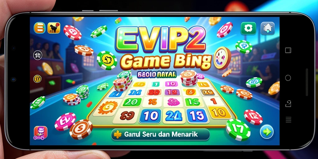 Tampilan gameplay seru di aplikasi Bingo EVIP2 dengan beragam pilihan kartu.
