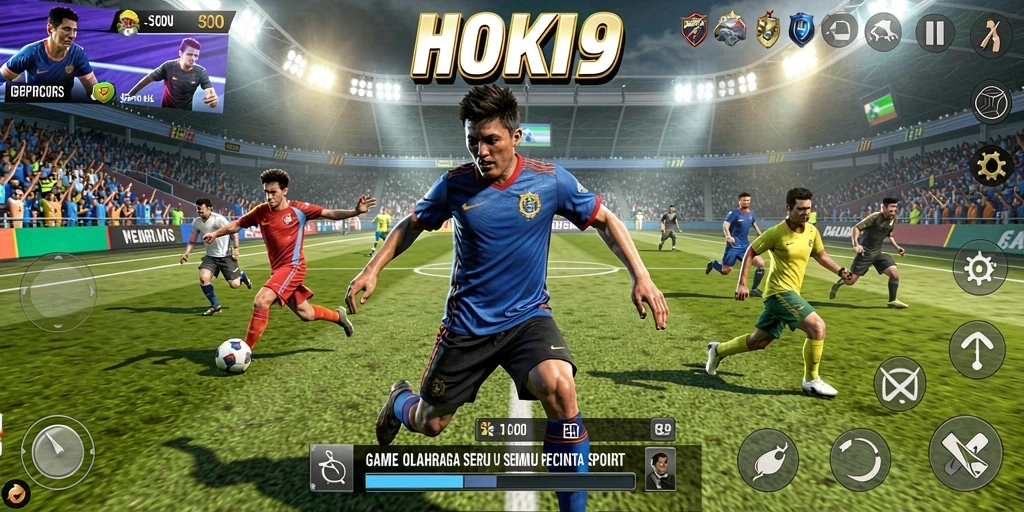 Screenshot HOKI9 menunjukkan gameplay yang intense dalam pertandingan olahraga.