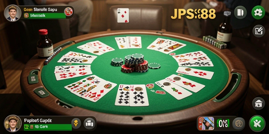 Screenshot JPS88 menampilkan suasana permainan Gaple yang seru.