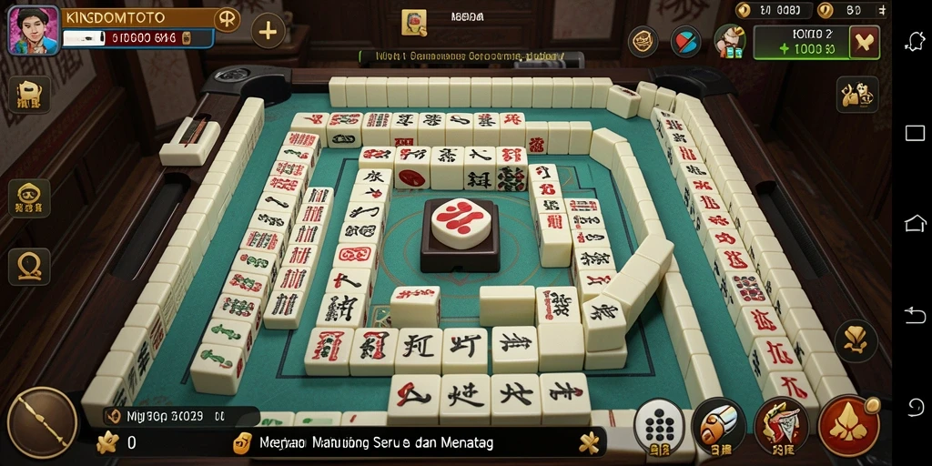 Screenshot permainan KINGDOMTOTO menampilkan keseruan dan strategi Mahjong.
