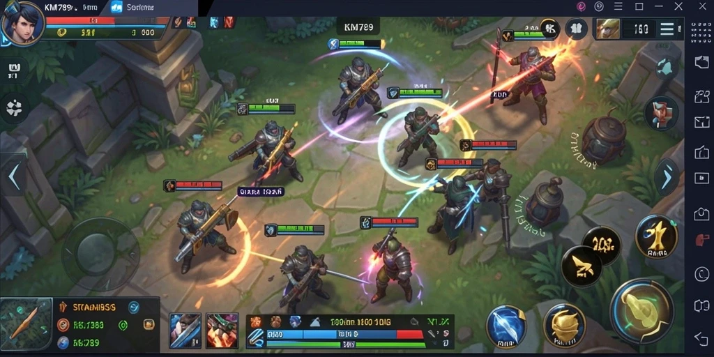 Tangkapan layar dari gameplay KM789 yang menegangkan dan strategis.