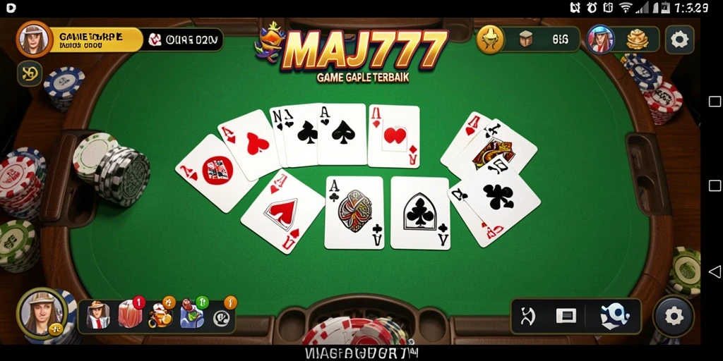Tampilan gameplay seru dalam aplikasi MAJ777 Gaple.