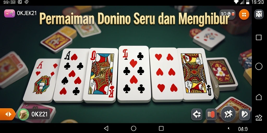 Tampilan gameplay seru dalam permainan Domino OKJEK21.