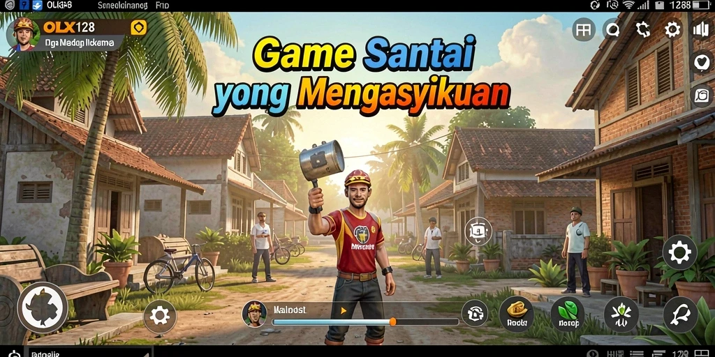 Screenshot OLX128 menampilkan gameplay santai dengan berbagai aktivitas menyenangkan.