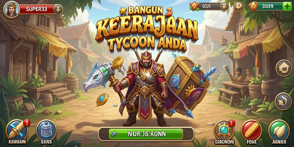 Tampilan gameplay SUPER33 yang menampilkan strategi bisnis yang menarik.