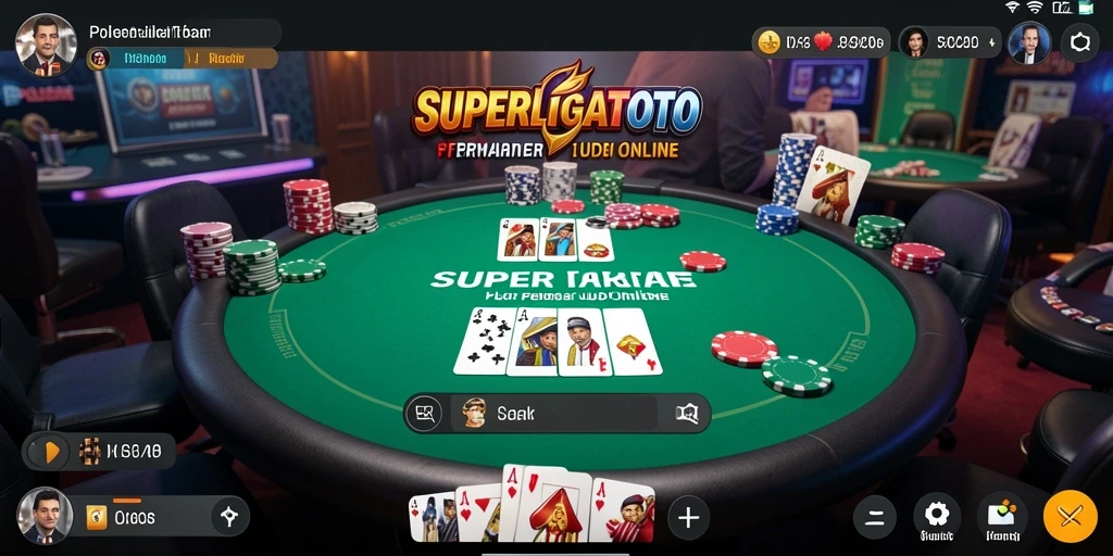 Tampilan menarik dari gameplay Poker di SUPERLIGATOTO.