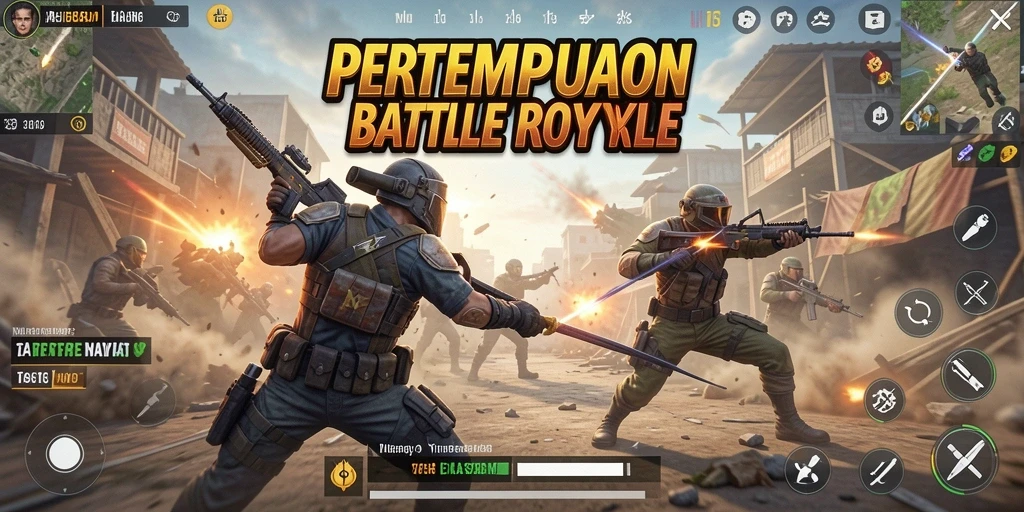 Tangkapan layar T6 menampilkan aksi pertempuran seru dalam game Battle Royale.