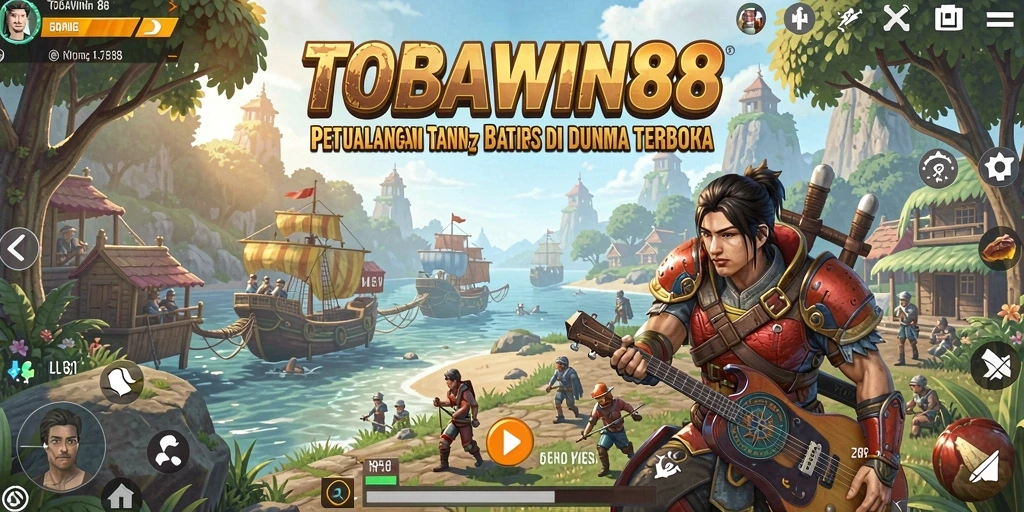 Tampilan gameplay TOBAWIN88 yang menakjubkan di dunia terbuka.
