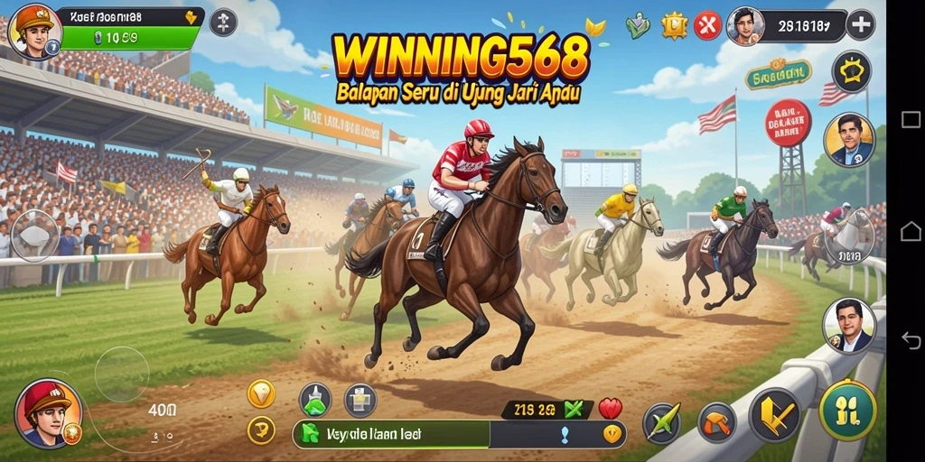 Screenshot utama WINNING568 menampilkan aksi balapan yang mendebarkan.