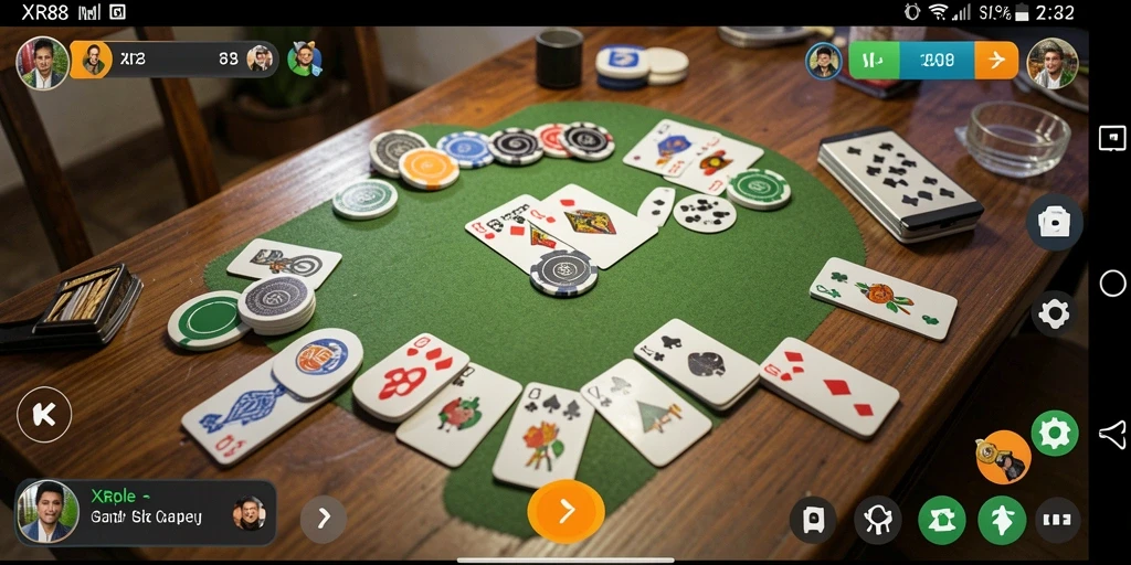 Screenshot gameplay XR88 menampilkan momen permainan Gaple yang seru.